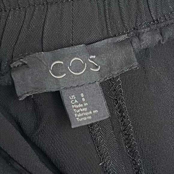 COS Pull On Pants Jogger Style Elastic Waistband Black Dress Pants Size 8 - Picture 8 of 14
